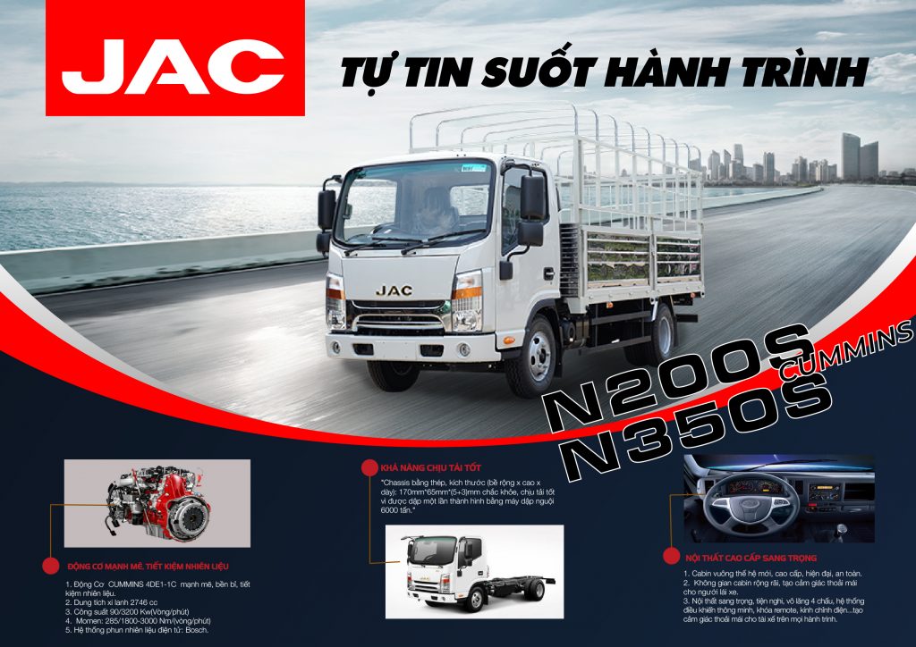 JAC N200S 1T99 – Thùng Kín – Động Cơ CUMMINS (Sao chép)