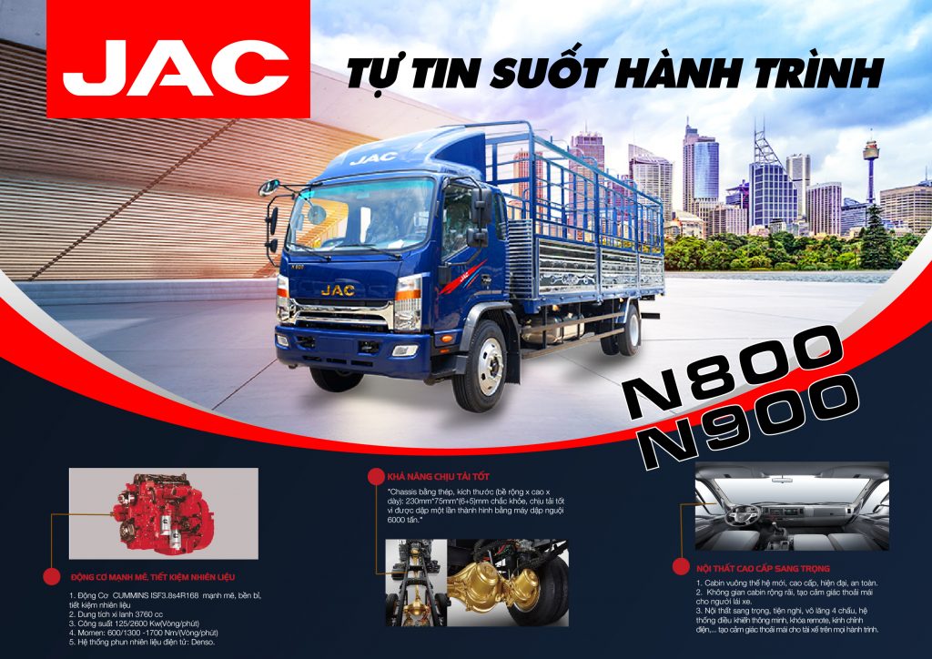JAC N200S 1T99 – Thùng Kín – Động Cơ CUMMINS (Sao chép)